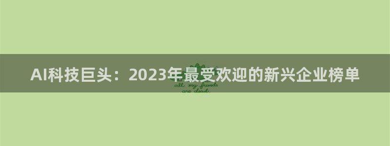AI科技巨头：2023年最受欢迎的新兴企业榜单