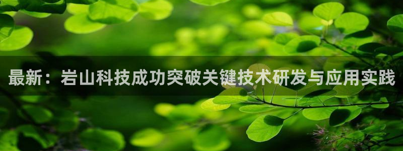 最新：岩山科技成功突破关键技术研发与应用实践